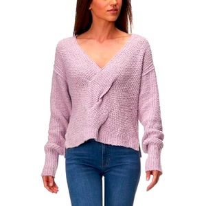 Free People Women's Sweater
Coco V-Neck Cable Chunky Knit
Lavender EUC